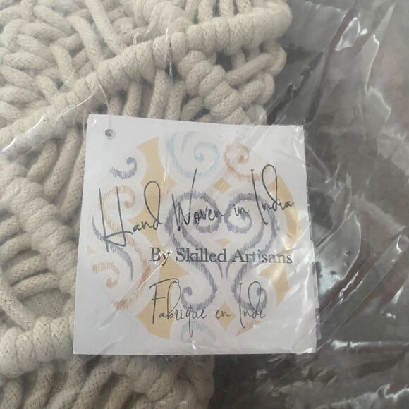 Set of 2 Macrame Throw Pillow 18x18 " Boho Decorative Garden Hand Woven - Picture 3 of 7